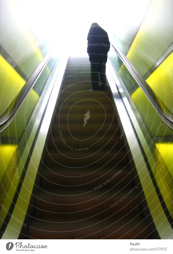 way 2 heaven Escalator Expressway exit Senior citizen Broken Fragile Cool-headed Enchanting Pearly Gates Stairs Male senior Zurich Subway station