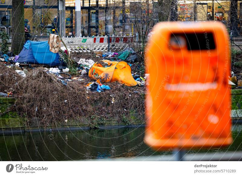 Abandoned accommodation for people without a home II Environmental pollution waste Garbage dump Waste management Trash Channel real estate dwell