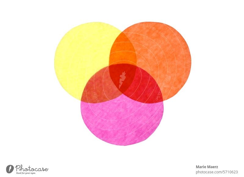 Venn diagram of 3 quantities Diagram three circles ellipses cutting quantity transparent paper cut Abstract Illustration Silhouette Neutral Background