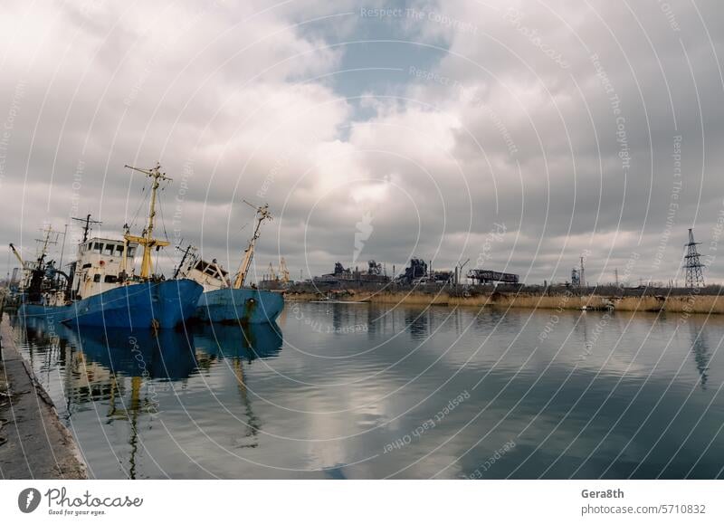 old ship ran aground in Ukraine Berdyansk Kherson Mariupol Odessa abandoned astray beach big boat cargo catastrophe coast conflict crisis empty ship europe