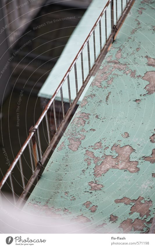 Hamburg colour impression Town Port City Downtown Deserted High-rise Factory Ruin Parking garage Building Facade Balcony Terrace Roof Concrete Metal Stand Tall