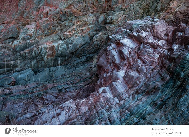 Textured rocks with biofilm at Llumeres old mine beach texture bacteria iron proliferate rich area llumeres asturias geological natural pattern surface colorful