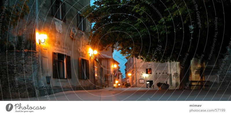 Grozjan Grosjnan Istria Street lighting Croatia Twilight Lantern Moody Cobblestones Vacation & Travel Southern Europe Dusk Past Light Evening Night Dark Calm