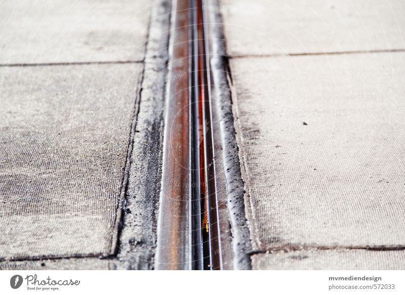 rail Traffic infrastructure Public transit Rail transport Tram Railroad system Free Colour photo Exterior shot Deserted