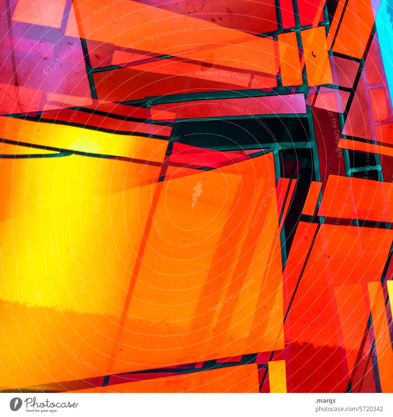 stained glass Church window Irritation Structures and shapes Pattern Abstract Close-up Colour photo Double exposure Illuminate Mosaic Chaos Multicoloured