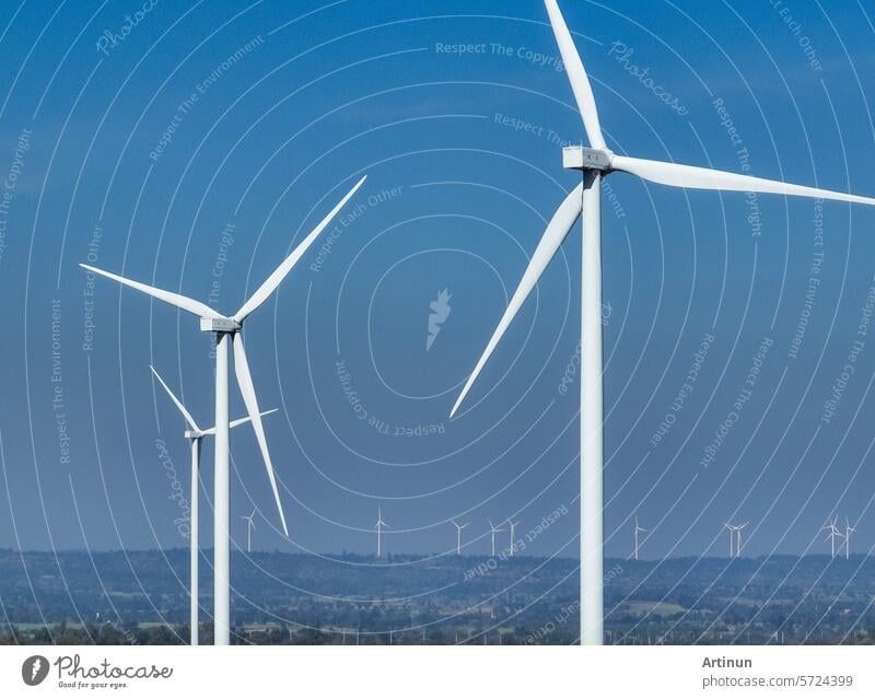 Wind energy. Wind power. Sustainable, renewable energy. Wind turbines generate electricity. Wind farm. Sustainable resources. Sustainable development. Green technology for energy sustainability.