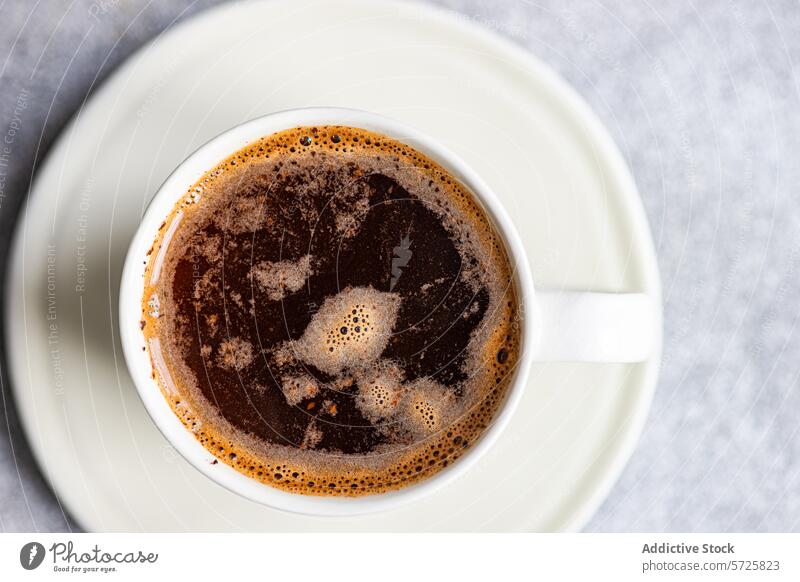 Freshly Brewed Morning Coffee in White Cup coffee morning brew white cup mug saucer fresh steam hot beverage drink caffeine texture surface breakfast wake-up