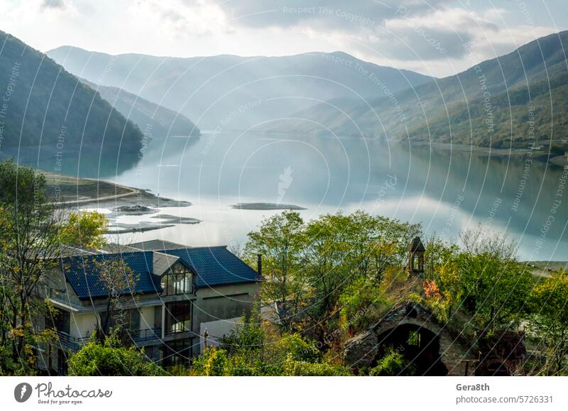 villa on the beach
lakes on a background of mountains Caucasus Georgia architecture building clouds comfort cottage country cover day evening forest green high