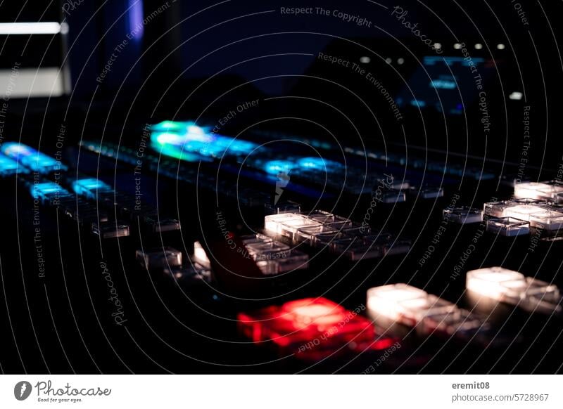 Mixer digital technology video mixer audio mixer Modern technique Digital digital mixer pulled Operation Blue Red LED Lamp Illuminate transfer Direction