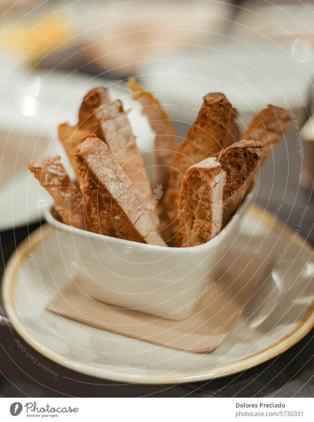 Portion of toasted bread typical of a Mediterranean restaurant fresh closeup meal crust bakery slice snack rye nutrition eating ingredient soft grain wheat loaf