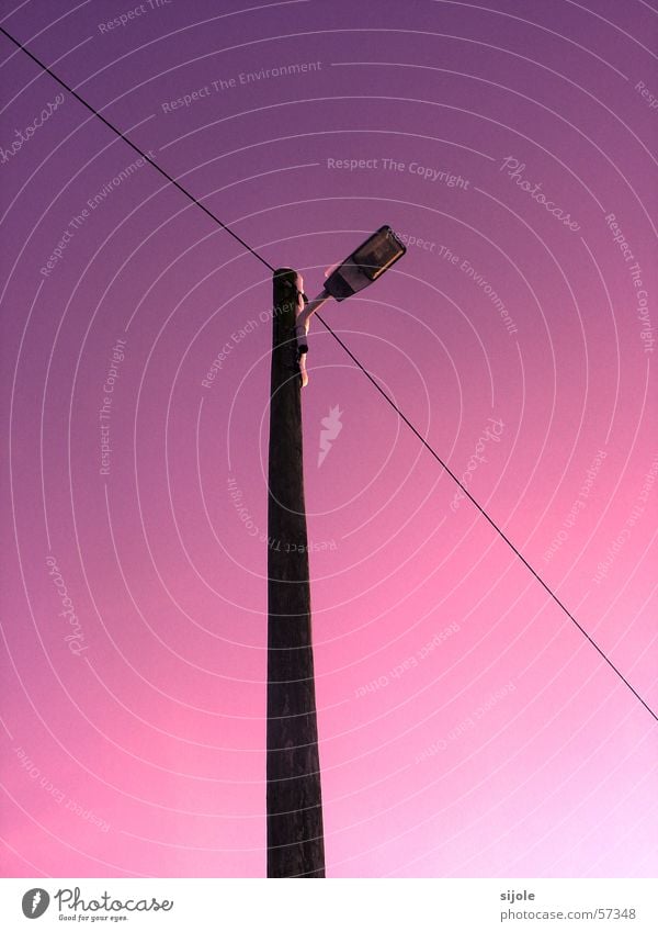 luxurious vita... Pink White Violet Lamp Color gradient Light Lantern Street lighting Roadside Cable Pole Electricity pylon Lighting Line Sky Blue