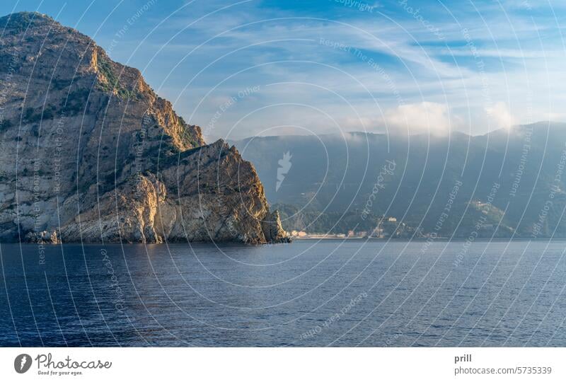 Scenery around a coastal area named Cinque Terre in Liguria, located in the northwest of Italy at early morning time liguria italy rocky coast riparian