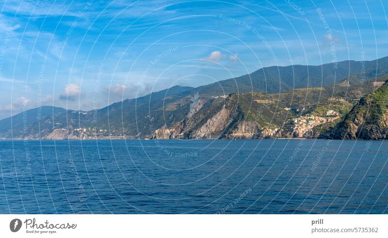 Scenery around Riomaggiore, a village at a coastal area named Cinque Terre in Liguria, located in the northwest of Italy liguria italy rocky coast riparian