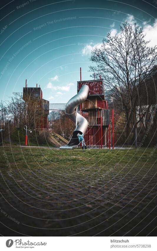 Girls on a playground Playing Child Infancy free time Joy fun Happy Toddler Children's game Movement Playground Joie de vivre (Vitality) Happiness Nature