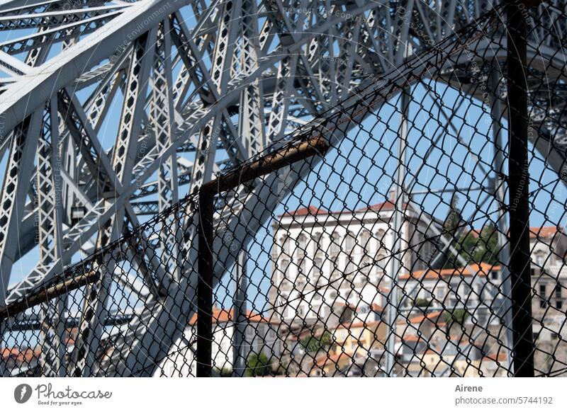 Security measure Bridge Net Grating Bridge construction steel braces castle bulwark Steel carrier Architecture Landmark Crossbeam Steel construction