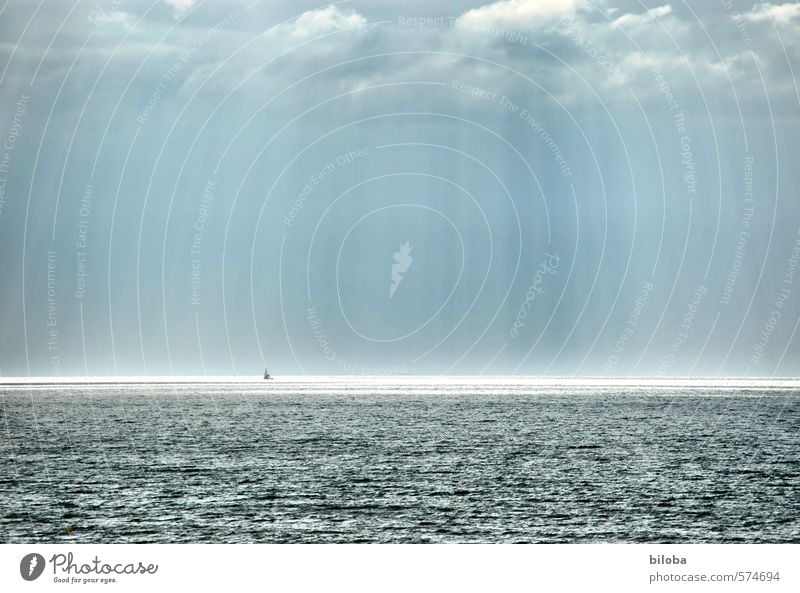 north sea Environment Landscape Elements Water Storm clouds Sunlight Summer Ocean North Sea Blue Gray Horizon Far-off places Watercraft Exterior shot