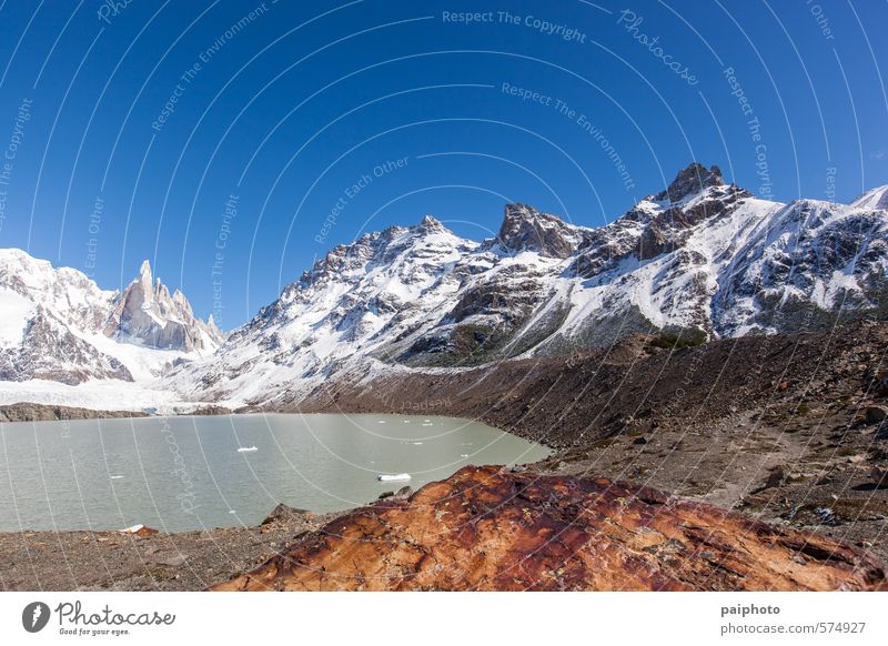 lake torre Lake Mountain Patagonia Pristine Pure Remote Rock Sky Snow Vacation & Travel Alps Climate Clouds Colour photo Day Deep depth of field Far-off places