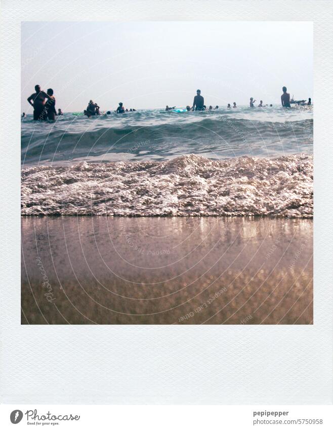 in the water on the beach Beach Ocean Water Nature Sand Summer Vacation & Travel Sandy beach Exterior shot Tourism Relaxation Summer vacation Beautiful weather