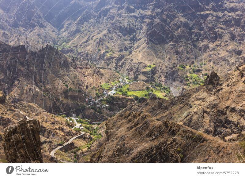 Volcanic oasis Santo Antão Cape Verde Picturesque Landscape Mountain Cabo Verde vacation Nature pretty Hill Rock mountains Hilly landscape Africa Island Hiking