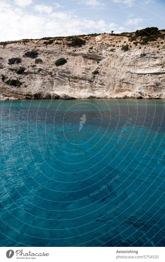 Plati, Greece Platinum Ocean Blue Turquoise coast bank Steep Sky Horizon Clouds Water Nature Landscape Summer Beach Island Tourism Bay vacation travel pretty