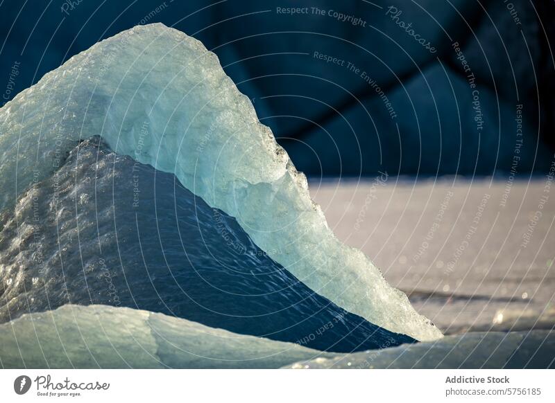 Sculptural iceberg under the Icelandic sky iceland texture translucent close-up natural light sculpture blue winter cold arctic nature meltwater glacial