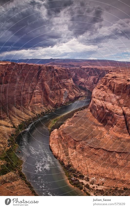 Wonders of nature Nature Landscape Earth Water Sky Clouds Storm clouds Summer Wind Mountain Canyon River bank Enthusiasm Grand Canyon Page Arizona