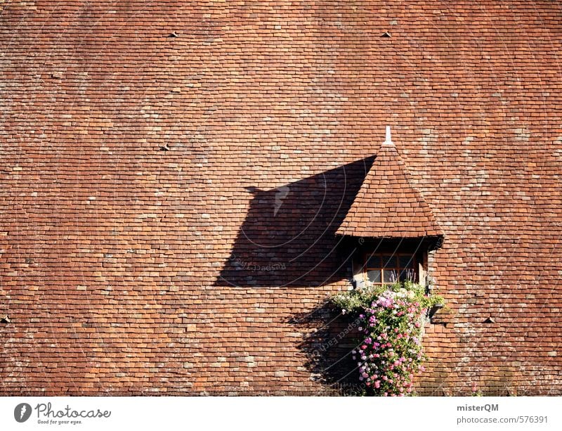 French Style XL Art Esthetic Contentment Roof Gable Skylight Roofing tile Roofer Pitch of the roof Brick France Provence Half-timbered facade Many Brick red