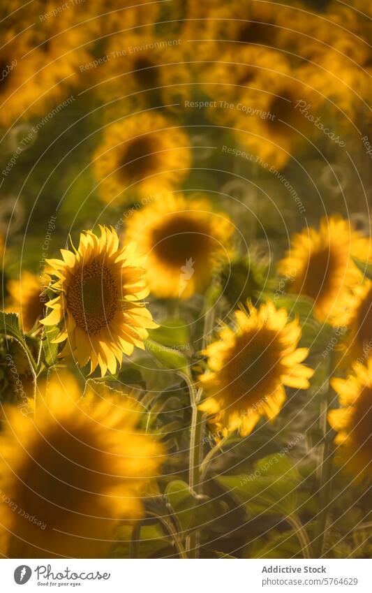 Golden Sunflowers in Warm Light near Guadalajara, Spain sunflower field guadalajara spain warm light golden nature vibrant beauty flora bloom plant agricultural