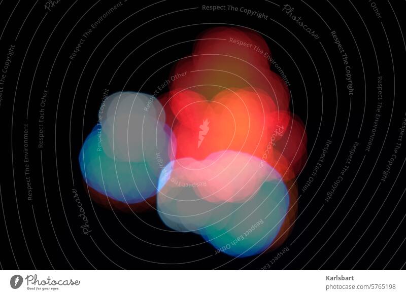 colour photograph light points Light blurriness Abstract hazy circles variegated Play of colours Black clearer blurred background Decoration Red color change