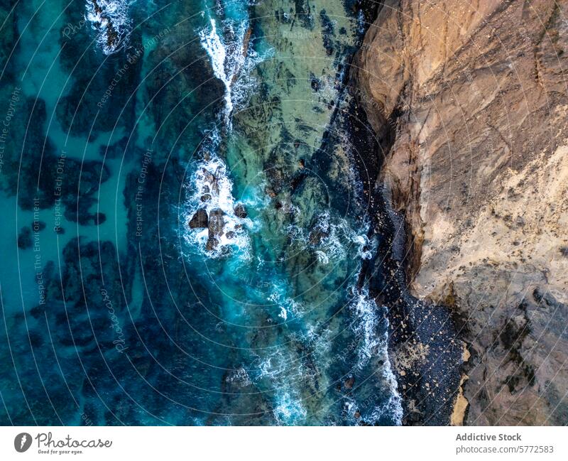 Aerial shot of Cofete Beach, Fuerteventura's rugged coast aerial view coastline turquoise water cofete beach fuerteventura south island costa calma nature