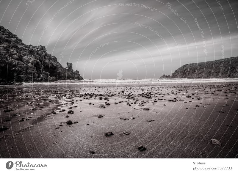 You seek the sea Vacation & Travel Tourism Trip Summer Sun Beach Ocean Nature Landscape Relaxation Fantastic Morocco Black & white photo Wide angle