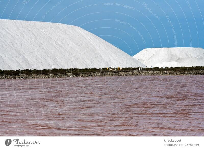 salt mountains Salt Ocean Water salt extraction Saltworks White sea salt Aigues-Mortes Rhône Delta France pink Lagoon Alluvial plain of the Rhone