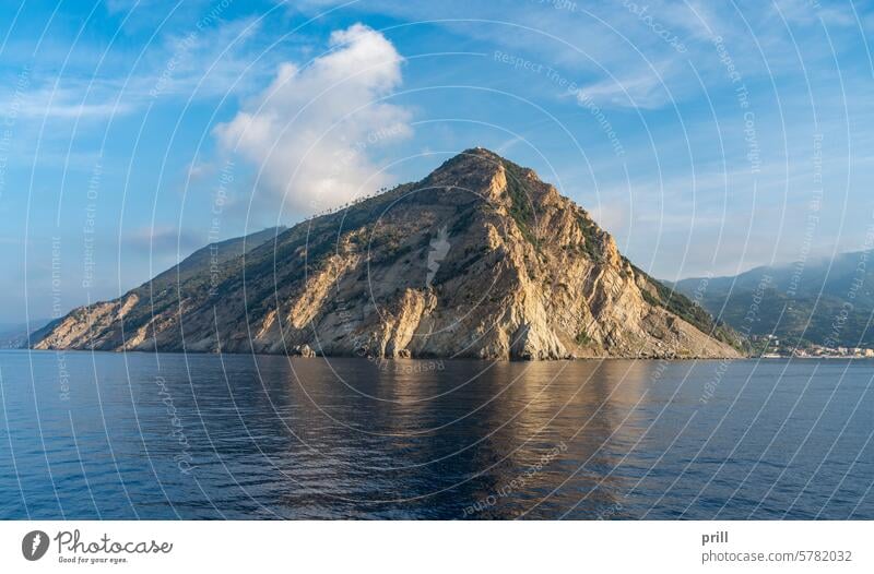 Cinque Terre coastal region in Liguria, northwest Italy Rocky coastline shore area Cinque Terre National Park Ligurian Sea Mediterranean Ocean Hill side