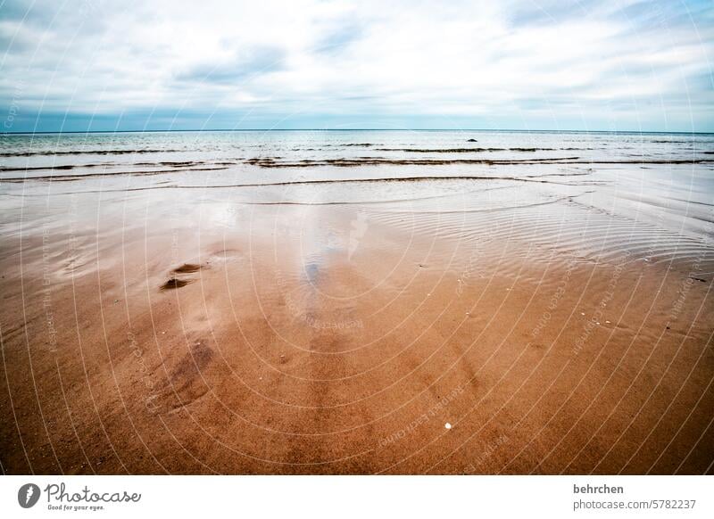 tenderly washed over silent tranquillity Sellin Rügen wide Wanderlust Sky Clouds Waves Water Idyll Ocean Baltic Sea Longing Beach coast