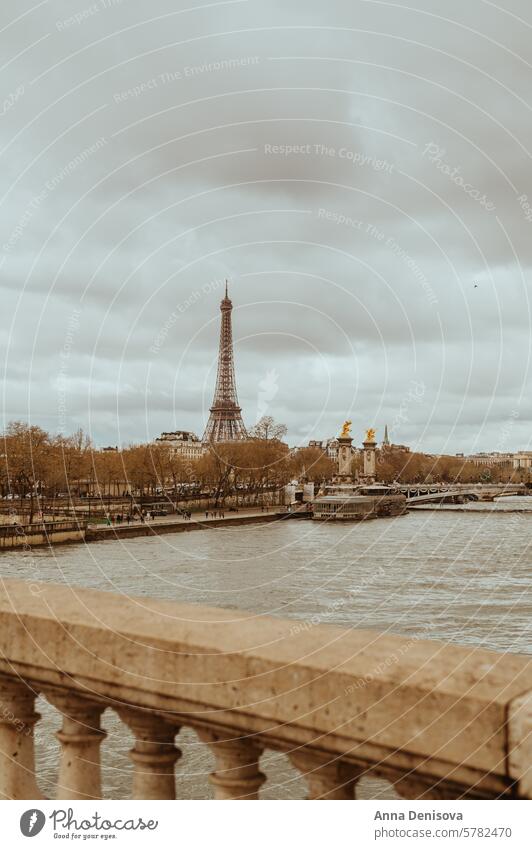 Paris, France during early spring Pont Alexandre III bridge paris france street french travel cityscape urban gloomy tourism landmark europe building famous