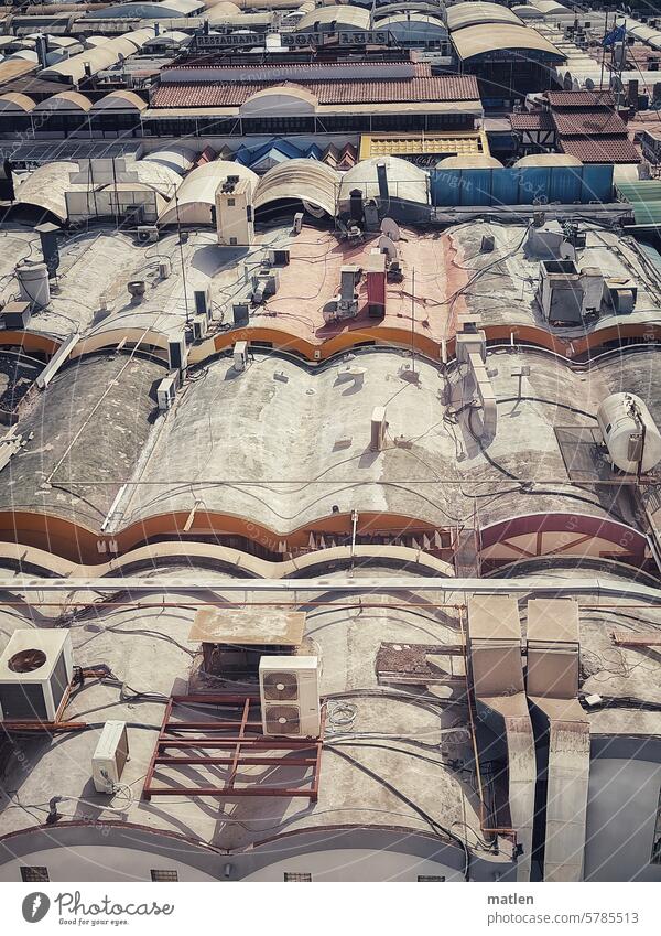 roof landscape Roof Roofscape Overview Air conditioning Building Deserted