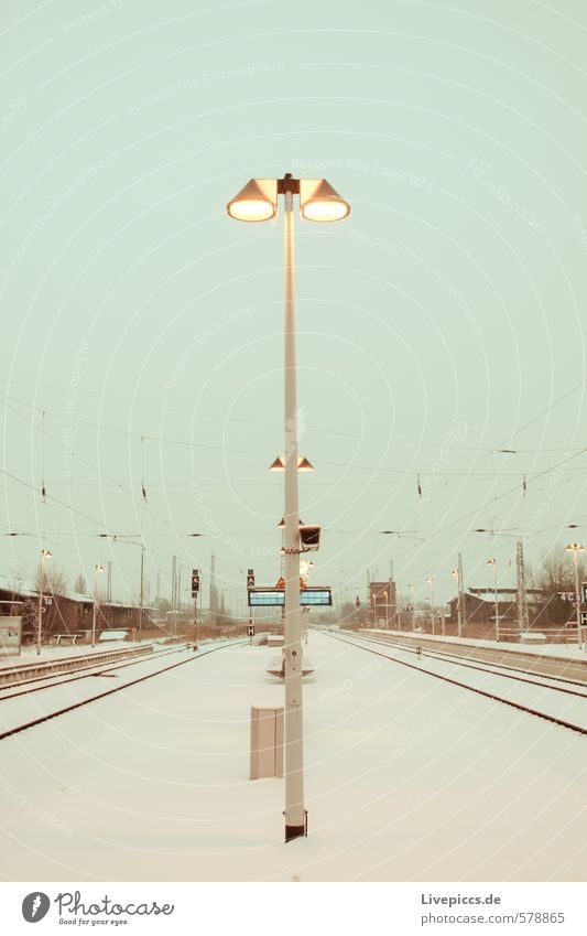 Schwerin railway station Town Deserted Train station Train travel Wait Blue Brown Yellow Gray Green Black Silver Turquoise White Colour photo Exterior shot