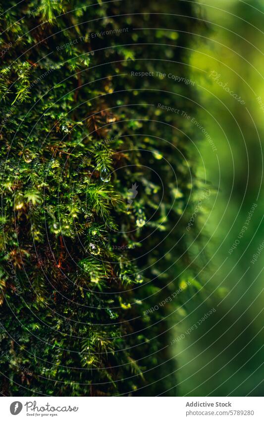 Close-up of vibrant moss on a tree in Costa Rica close-up texture green nature biodiversity costa rica forest macro plant eco tropical environment detail lush