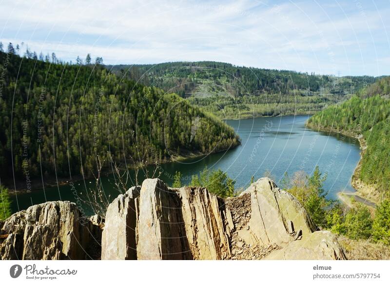 Leibis-Lichte dam - reservoir River dam drinking water dam drinking water supply Reservoir bodice lights Thuringia Unterweißbach flood protection