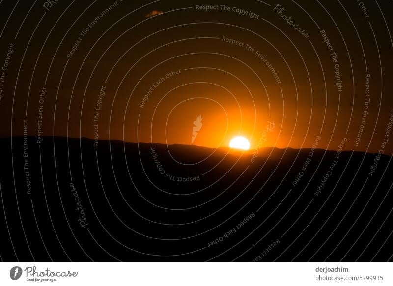 No. 2 / 5- Sunset in the mountains. Now the sun seems to be touching the mountain. Sunsets Landscape Nature Exterior shot Atmosphere atmospheric Evening Sky