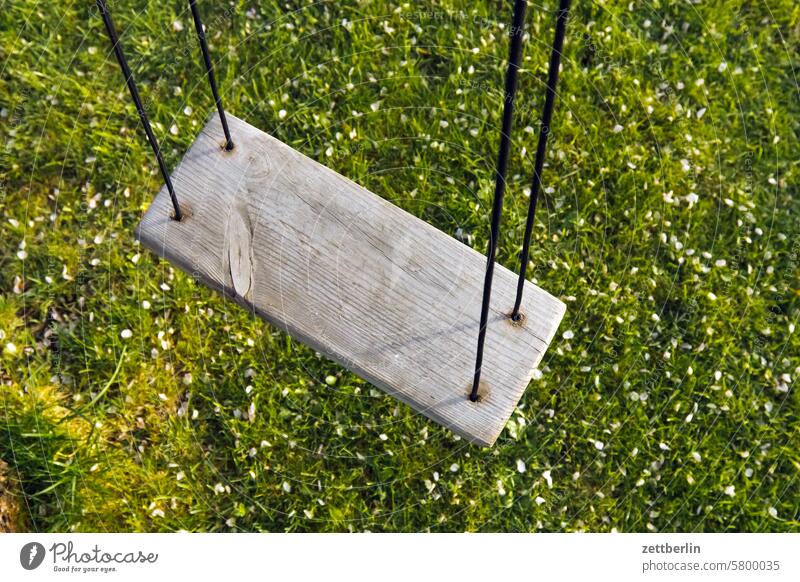 Swing in the garden balance Tree blossom Blossom Relaxation holidays spring Spring spring awakening Garden hanging swing allotment Garden allotments Deserted