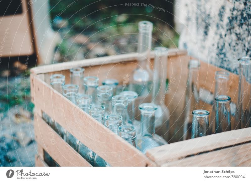 Bottle Collection II Packaging Glass Esthetic Neck of a bottle Vase Containers and vessels Glassbottle Glazier Sell Flea market Flea market stall Blue