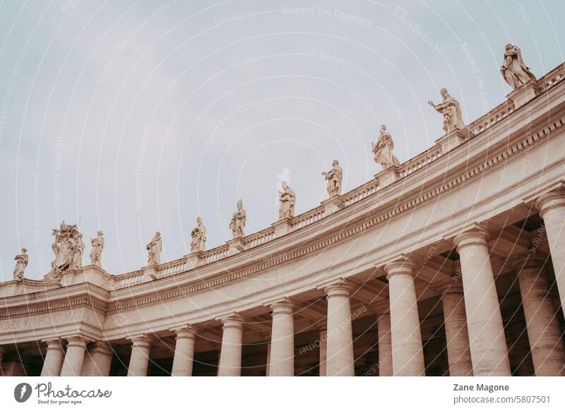 Columns and statues of Vatican city vatican vatican background travel europe travel italy italy background Renaissance Renaissance arhitecture