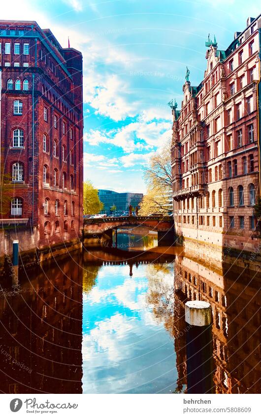 favourite place reflection comfort bridge Facade Sunrise protected as a historic monument Preservation of historic sites Fleet Water Sunlight Colour photo