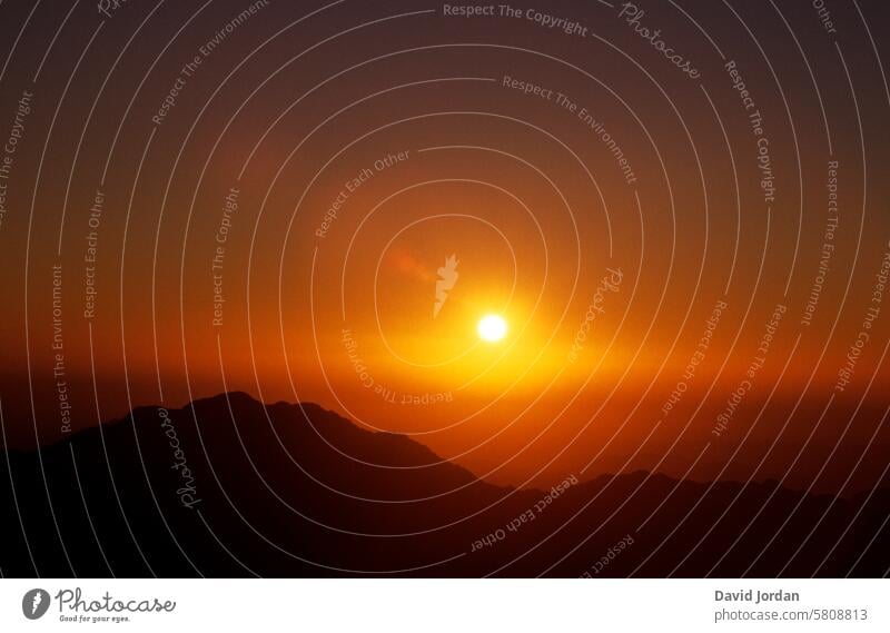 orange red sunset over mountains Sunset Sunset Landscape Sunset glow sunset mood Mountains with sunset orange red sky