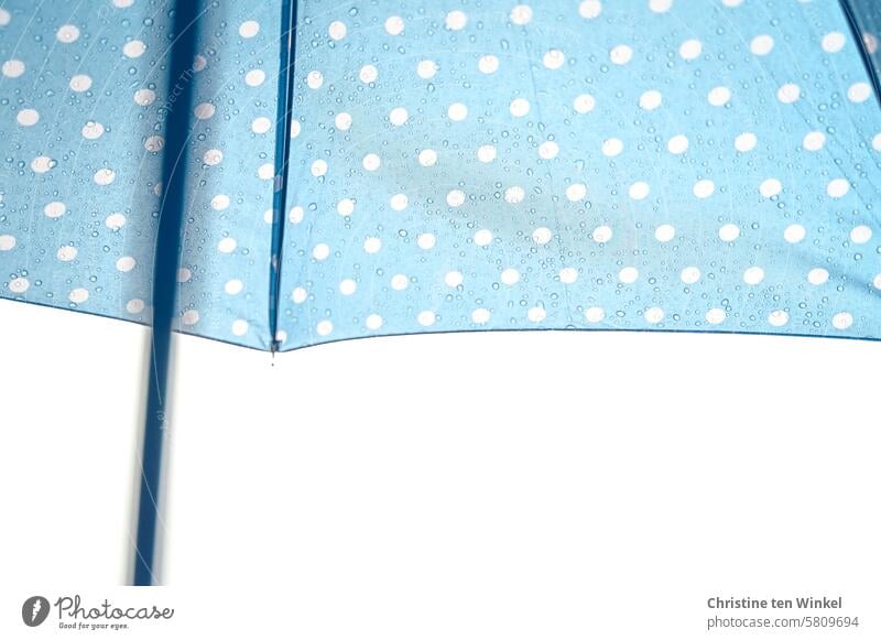 and rain again Umbrella raindrops Bad weather Wet points Rainy weather Drop Weather Drops of water Umbrellas & Shades Water Colour blue with dots Detail