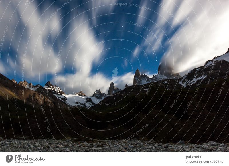 twilight in the mountains Mountain Pristine Pure Remote Vacation & Travel Patagonia Sky Alps Climate Clouds Colour photo Day Deep depth of field Far-off places