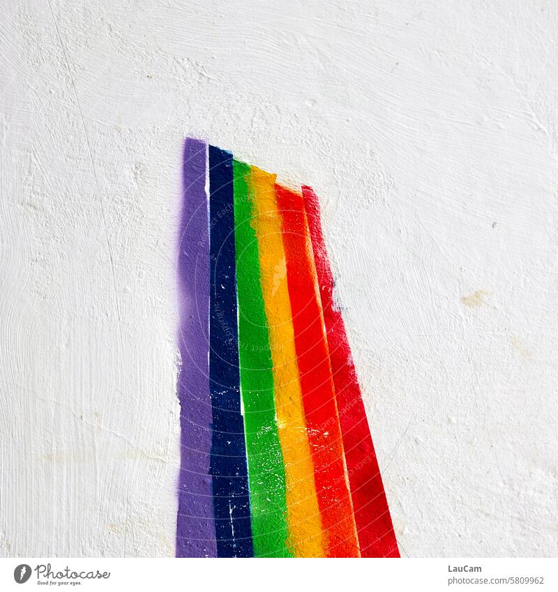 Rainbow with open end variegated Prismatic colors Multicoloured colourful Tolerant Love treasure hunt variety Equality symbol Freedom LGBTQ queer Rainbow flag