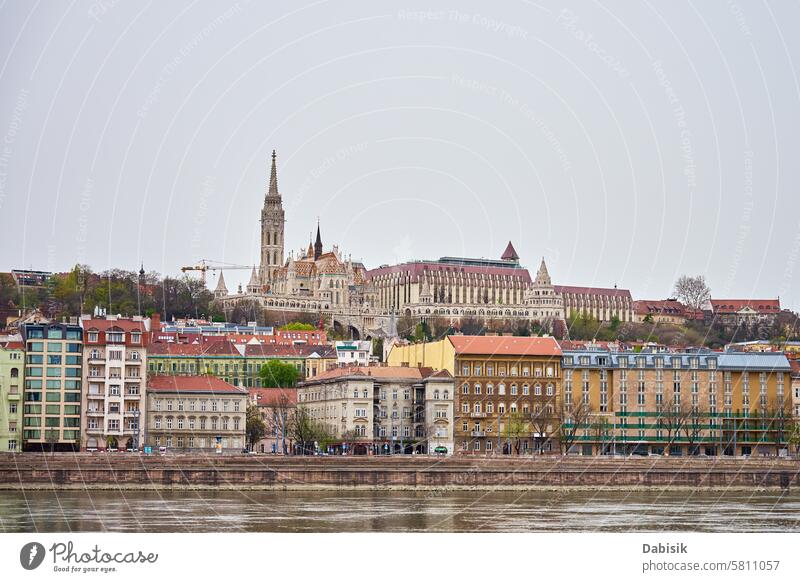 Budapest Cityscape Along the Danube River cityscape Hungary bridge architecture skyline historical building Pest Gothic riverbank landscape Hungarian Europe