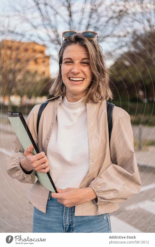 portrait of a smiling and beauty student girl. young female woman happy beautiful education smile pretty people cute background school university person college